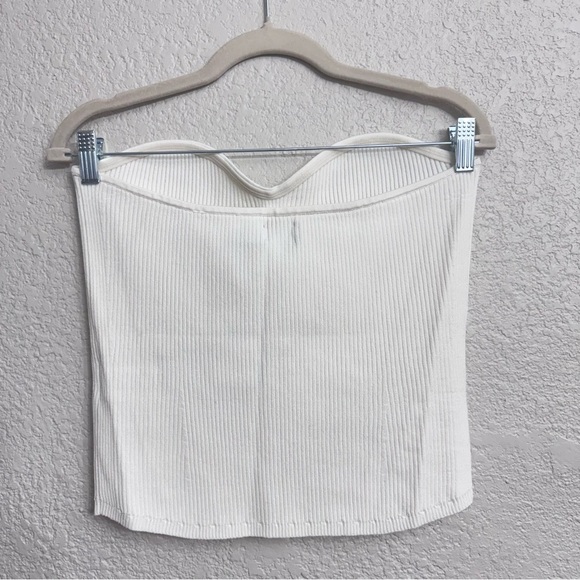 NWT Polo by Ralph Lauren White Rib Knit Corset  Bustier Top - Size XL - Picture 4 of 6